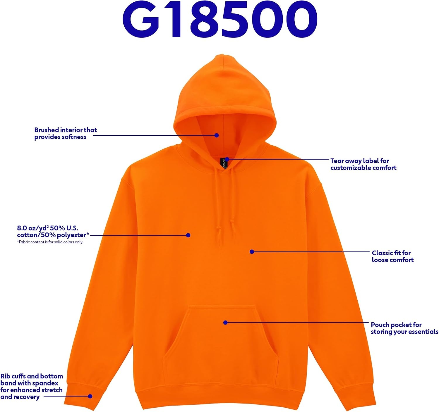 image:imageGildan Adult Fleece Hoodie Sweatshirt Style G18500 MultipackSand