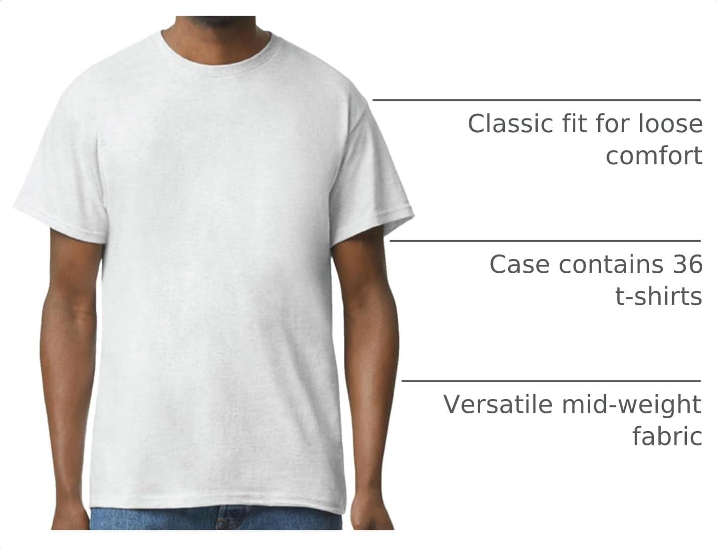 image:imageGildan Adult Heavy Cotton TShirt Style G5000Ash Grey