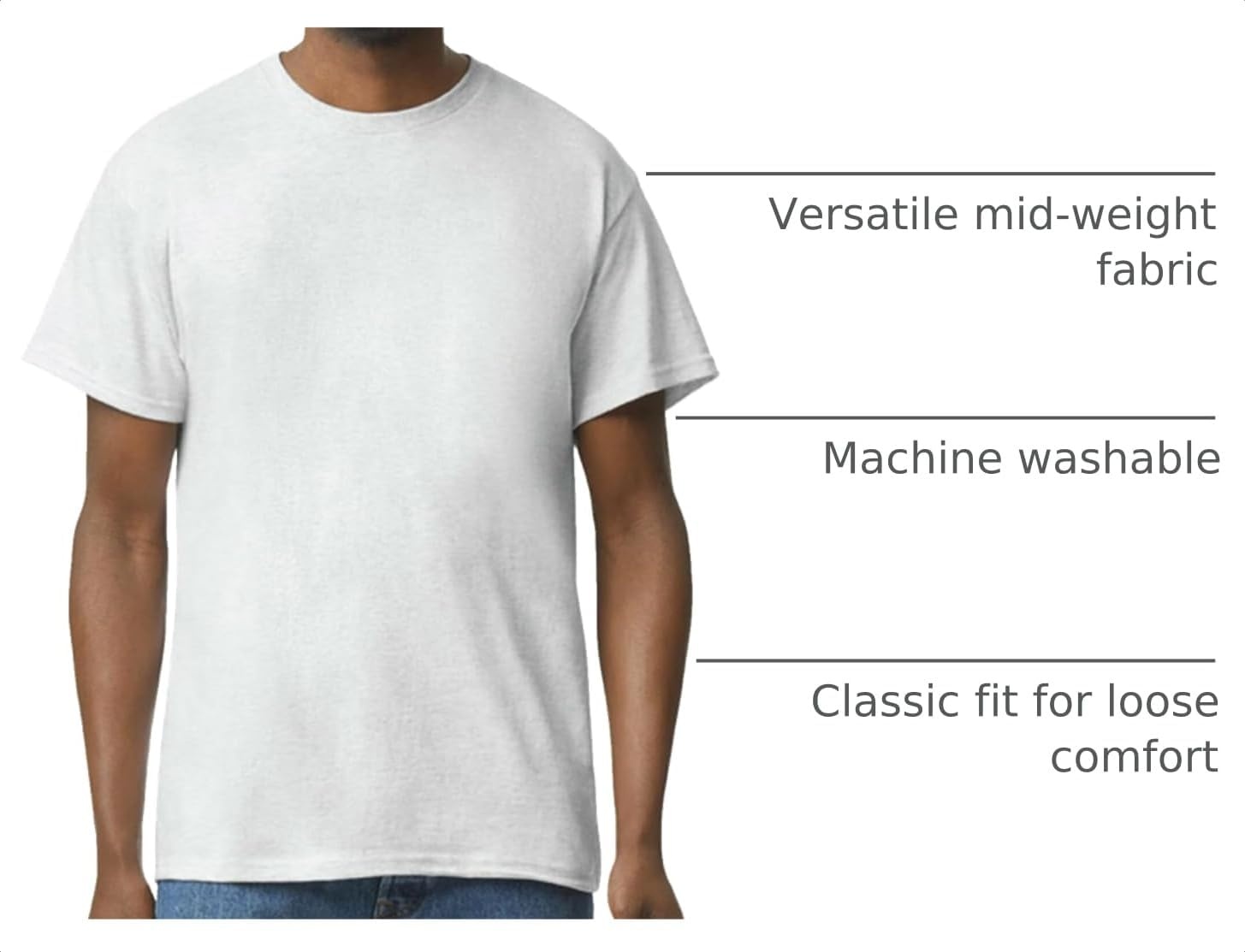 image:imageGildan Adult Heavy Cotton TShirt Style G5000Ash Grey