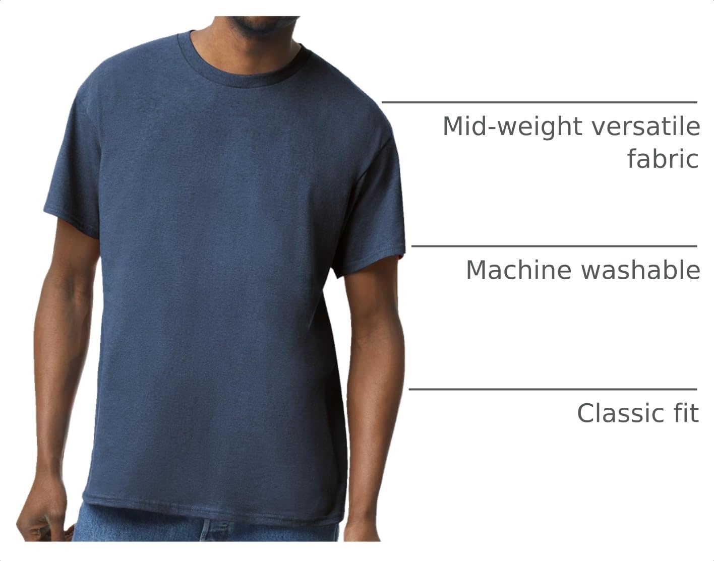 image:imageGildan Adult Heavy Cotton TShirt Style G5000Heather Navy