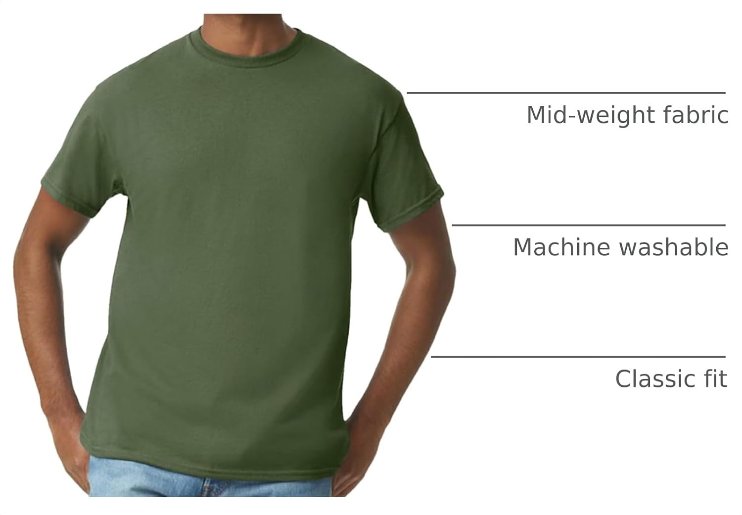image:imageGildan Adult Heavy Cotton TShirt Style G5000Military Green