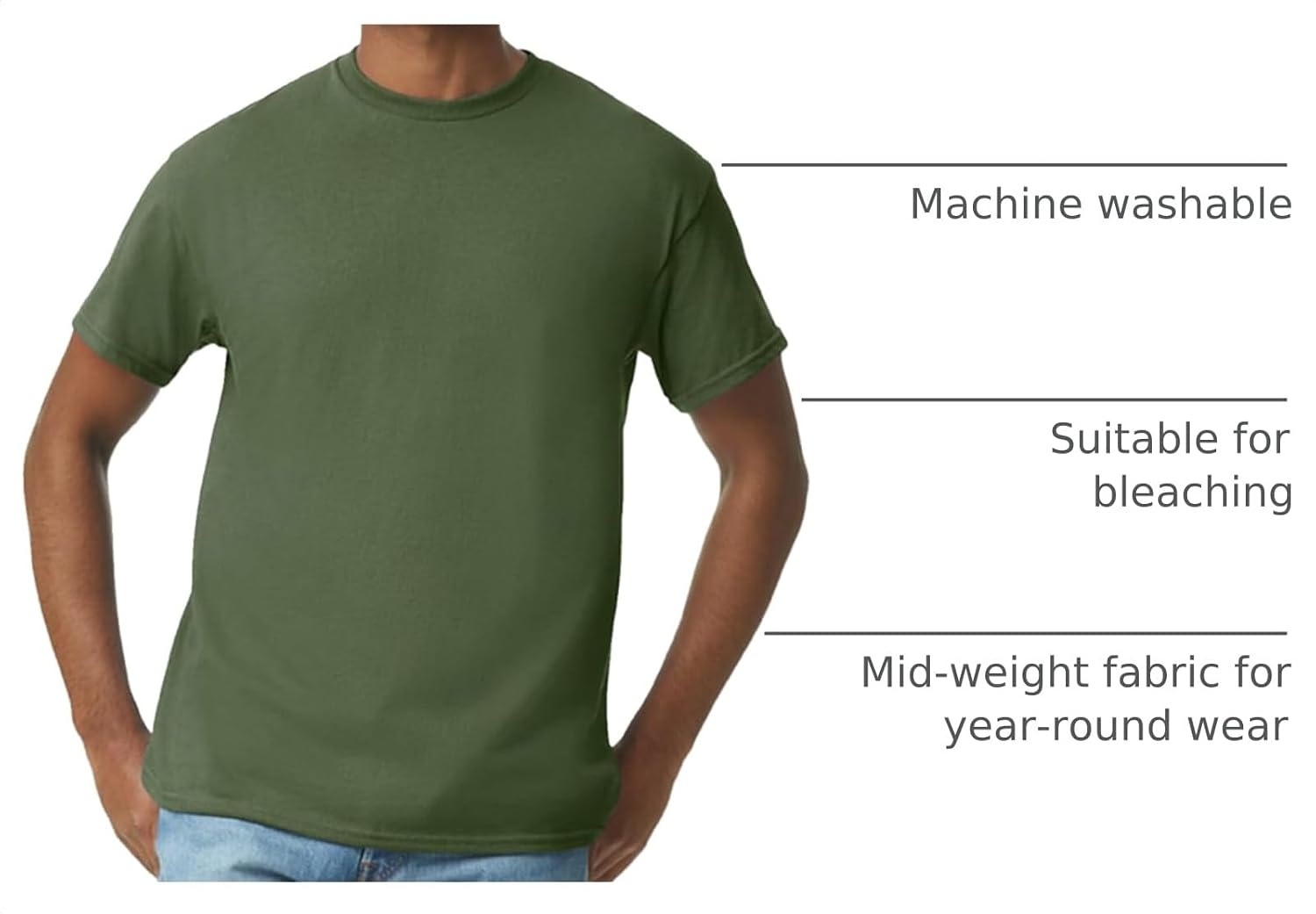 image:imageGildan Adult Heavy Cotton TShirt Style G5000Military Green