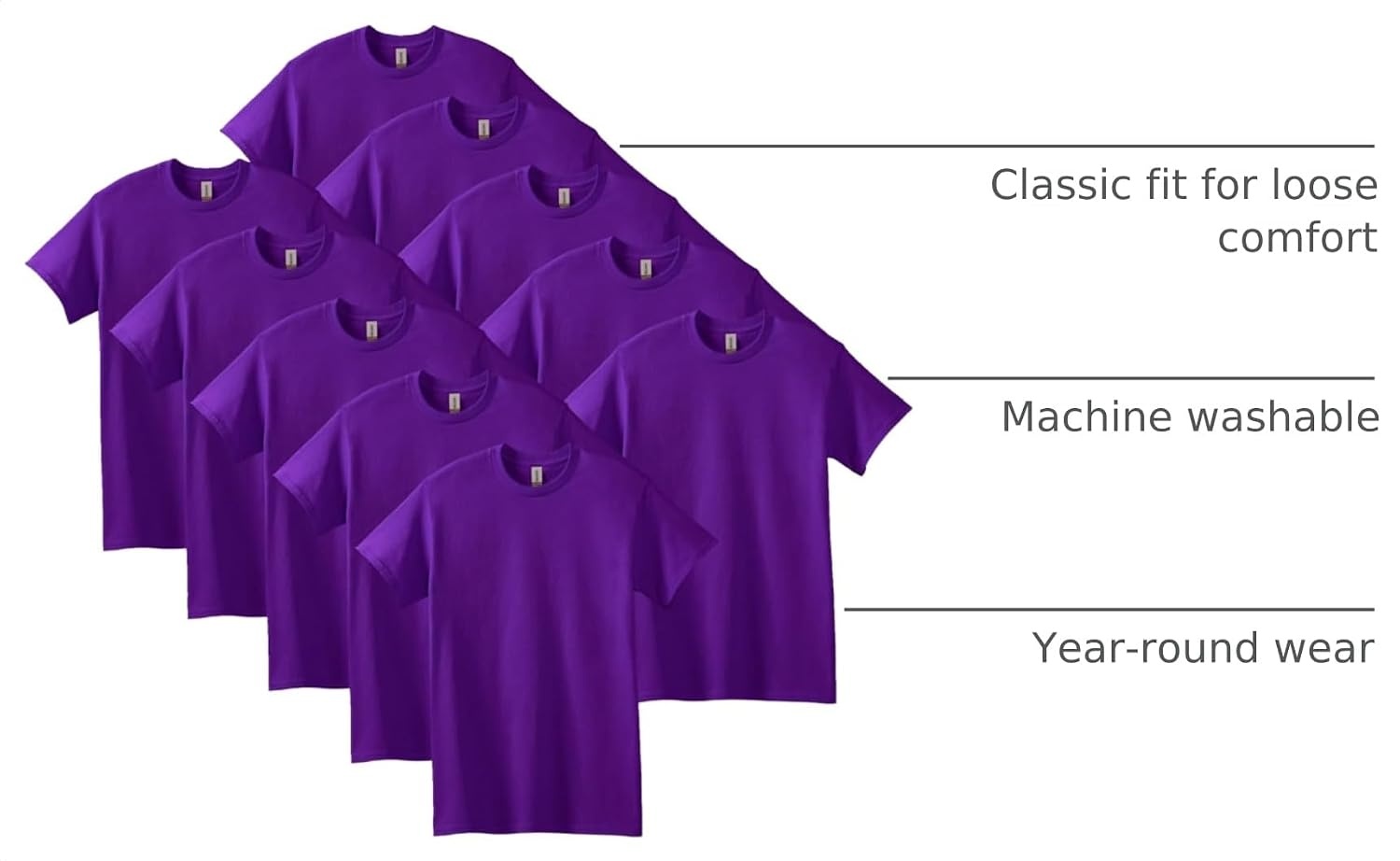 image:imageGildan Adult Heavy Cotton TShirt Style G5000Purple