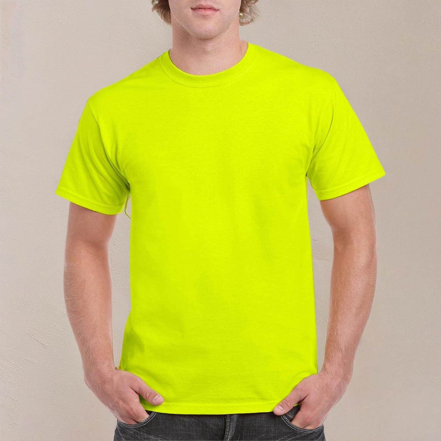 image:imageGildan Adult Heavy Cotton TShirt Style G5000Safety Green