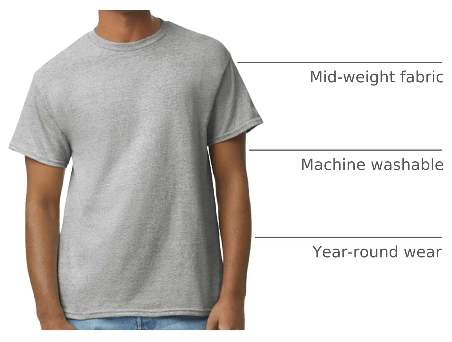 image:imageGildan Adult Heavy Cotton TShirt Style G5000Sport Grey 10pack