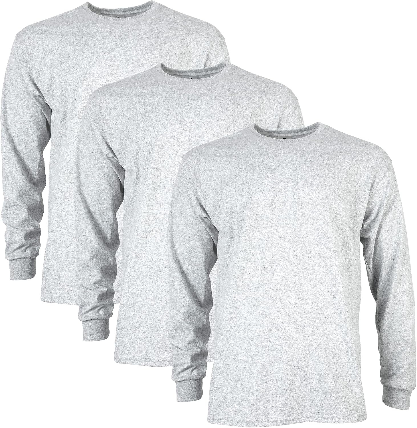 image:imageGildan Adult Ultra Cotton Long Sleeve TShirt Style G2400 MultipackAsh Grey