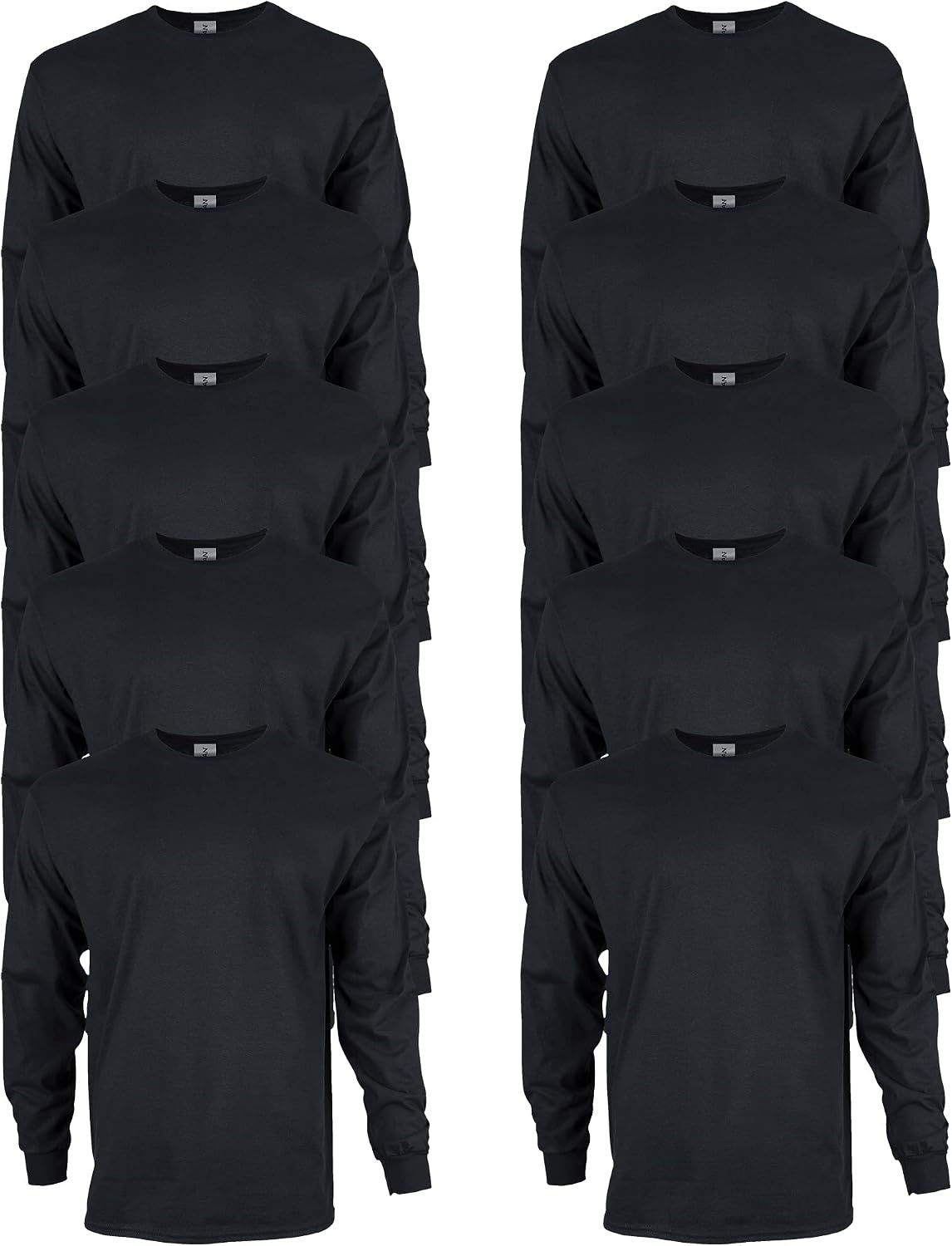 image:imageGildan Adult Ultra Cotton Long Sleeve TShirt Style G2400 MultipackBlack
