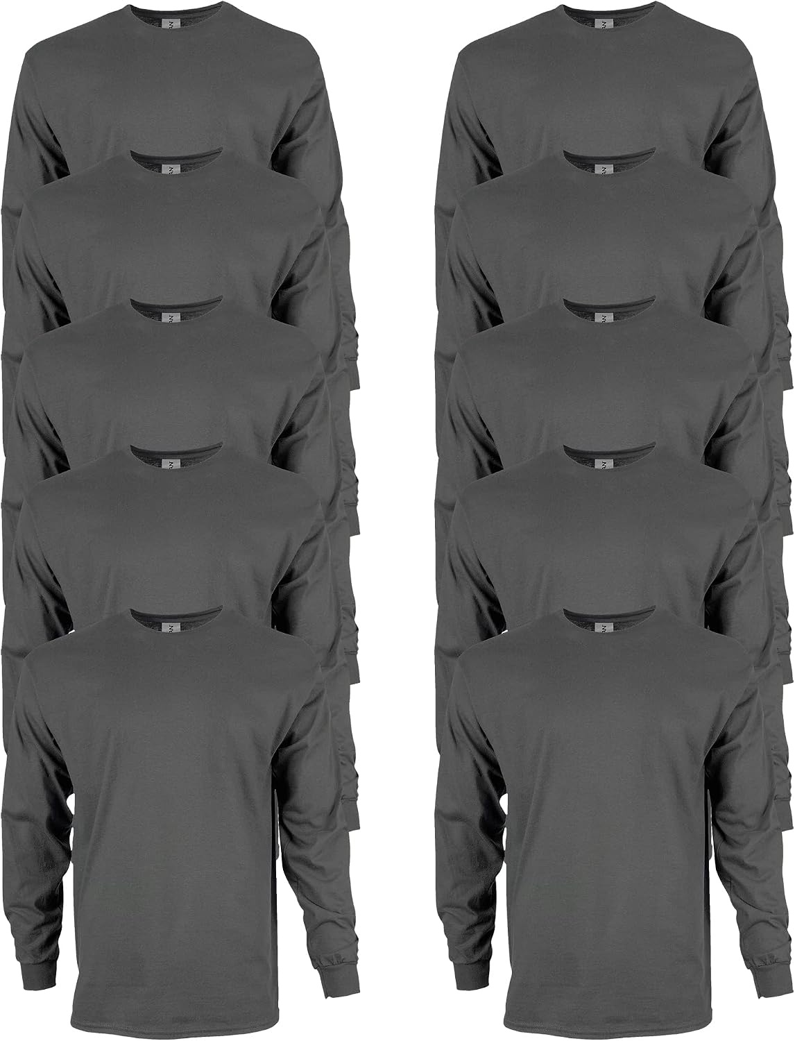 image:imageGildan Adult Ultra Cotton Long Sleeve TShirt Style G2400 MultipackCharcoal