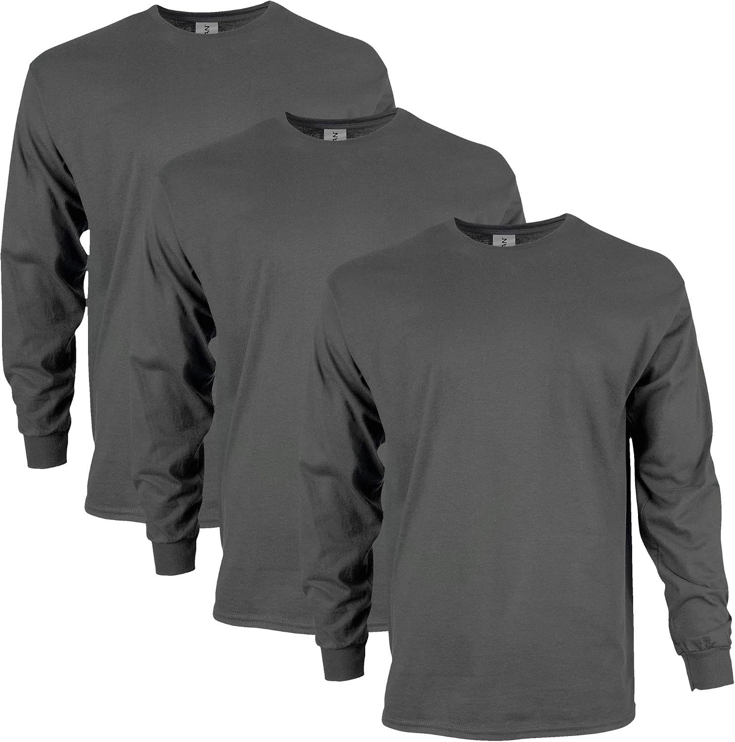 image:imageGildan Adult Ultra Cotton Long Sleeve TShirt Style G2400 MultipackCharcoal