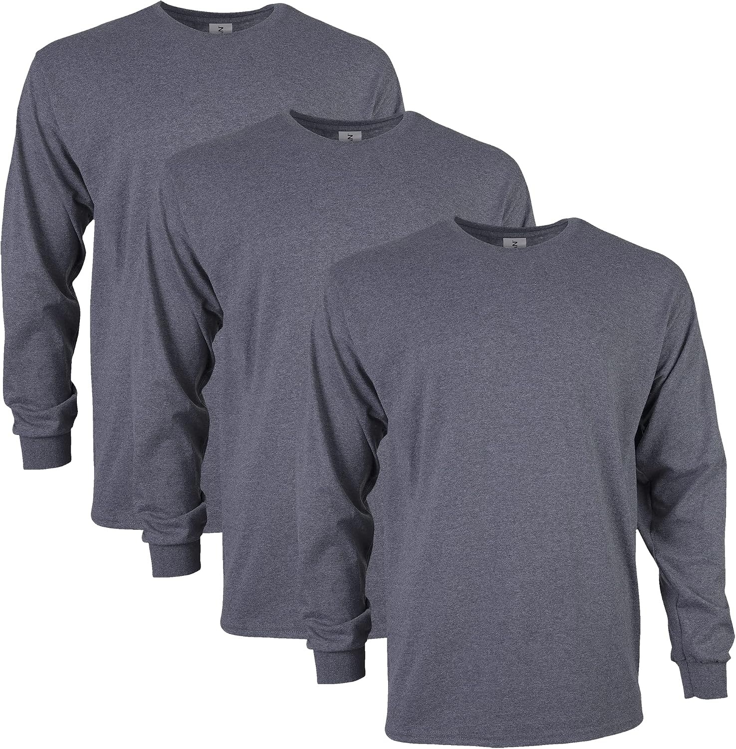 image:imageGildan Adult Ultra Cotton Long Sleeve TShirt Style G2400 MultipackDark Heather