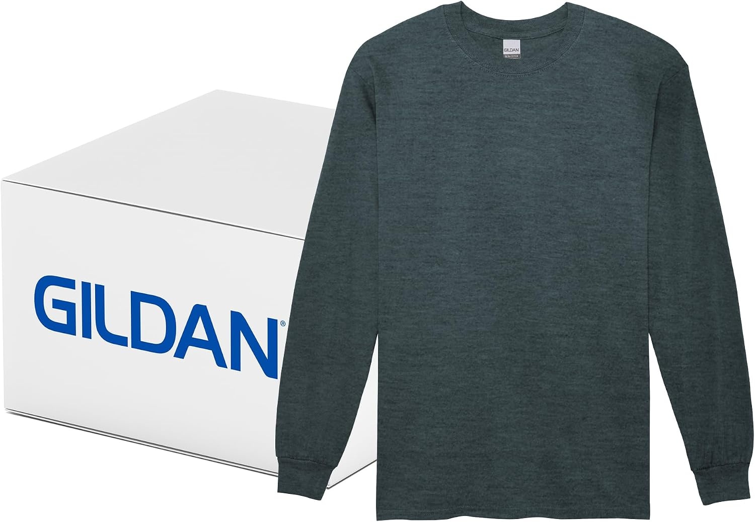 image:imageGildan Adult Ultra Cotton Long Sleeve TShirt Style G2400 MultipackDark Heather