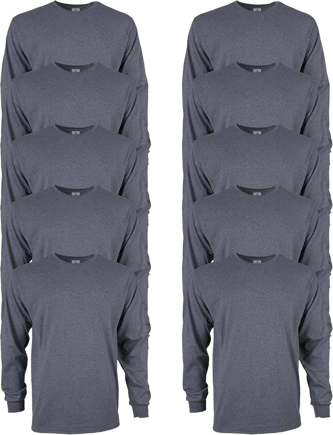 image:imageGildan Adult Ultra Cotton Long Sleeve TShirt Style G2400 MultipackDark Heather