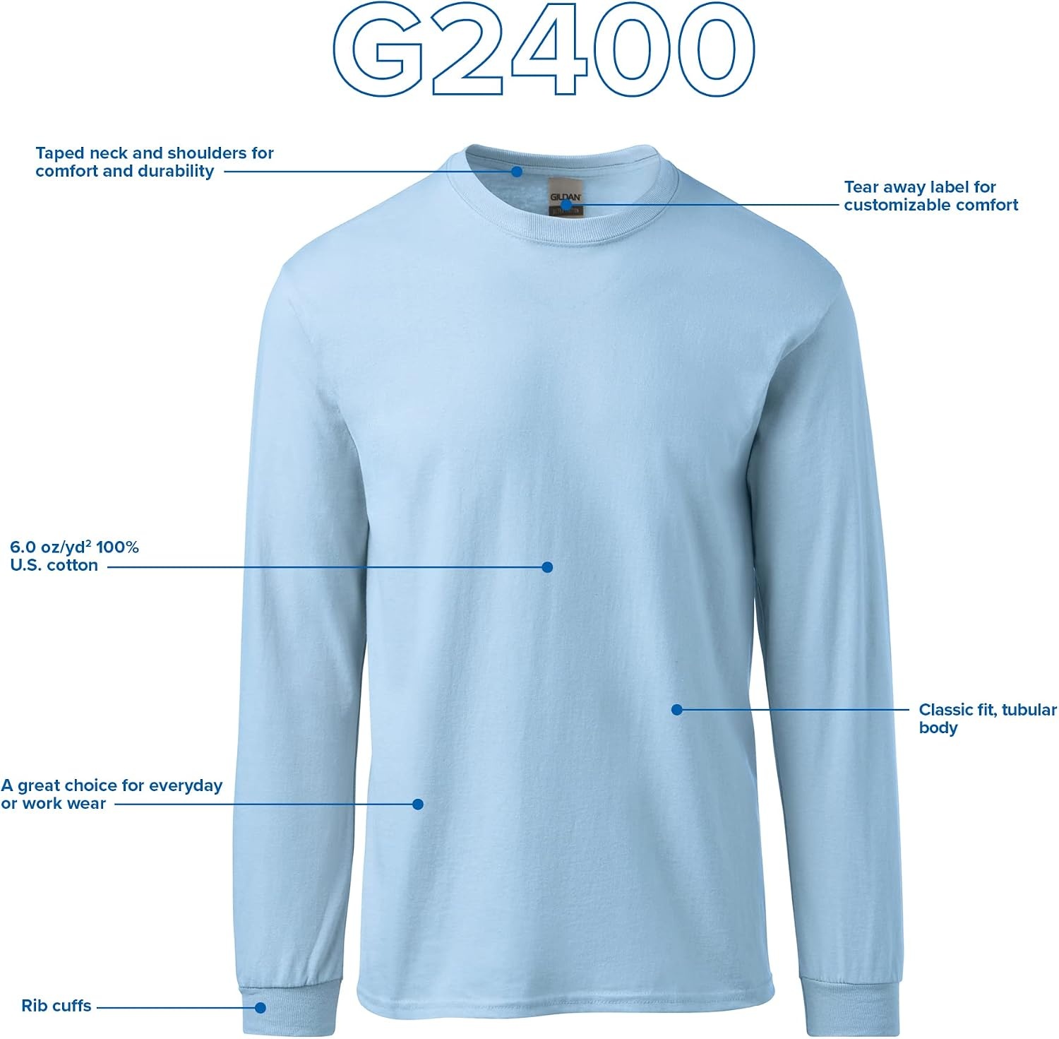 image:imageGildan Adult Ultra Cotton Long Sleeve TShirt Style G2400 MultipackForest Green