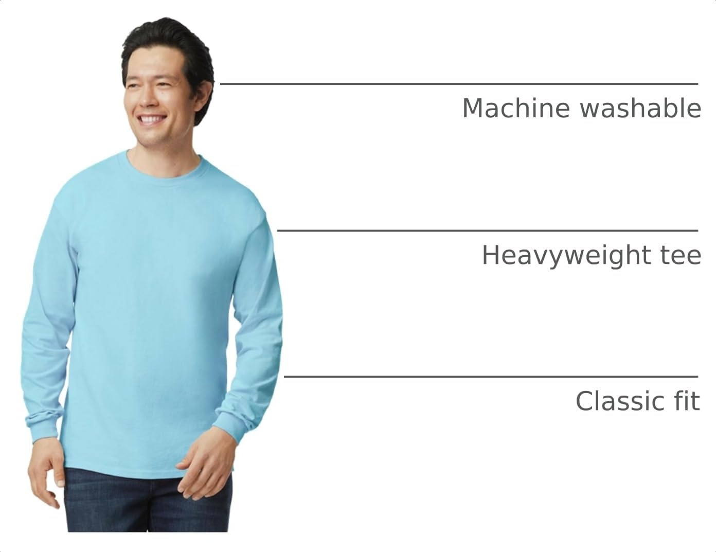 image:imageGildan Adult Ultra Cotton Long Sleeve TShirt Style G2400 MultipackLight Blue