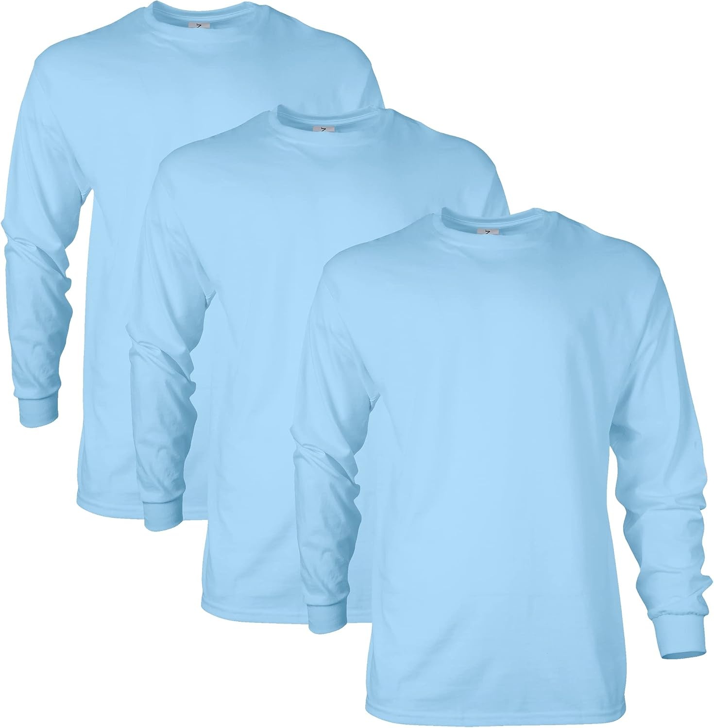 image:imageGildan Adult Ultra Cotton Long Sleeve TShirt Style G2400 MultipackLight Blue