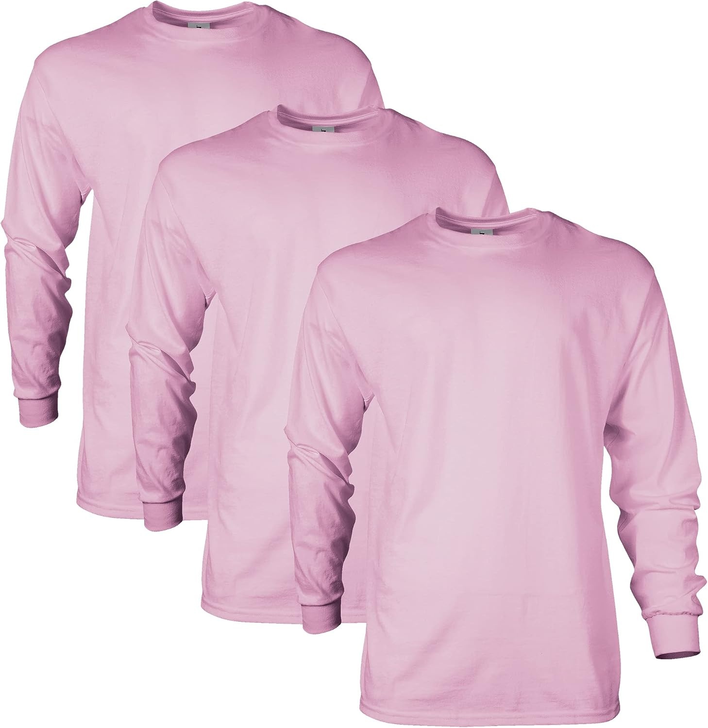 image:imageGildan Adult Ultra Cotton Long Sleeve TShirt Style G2400 MultipackLight Pink