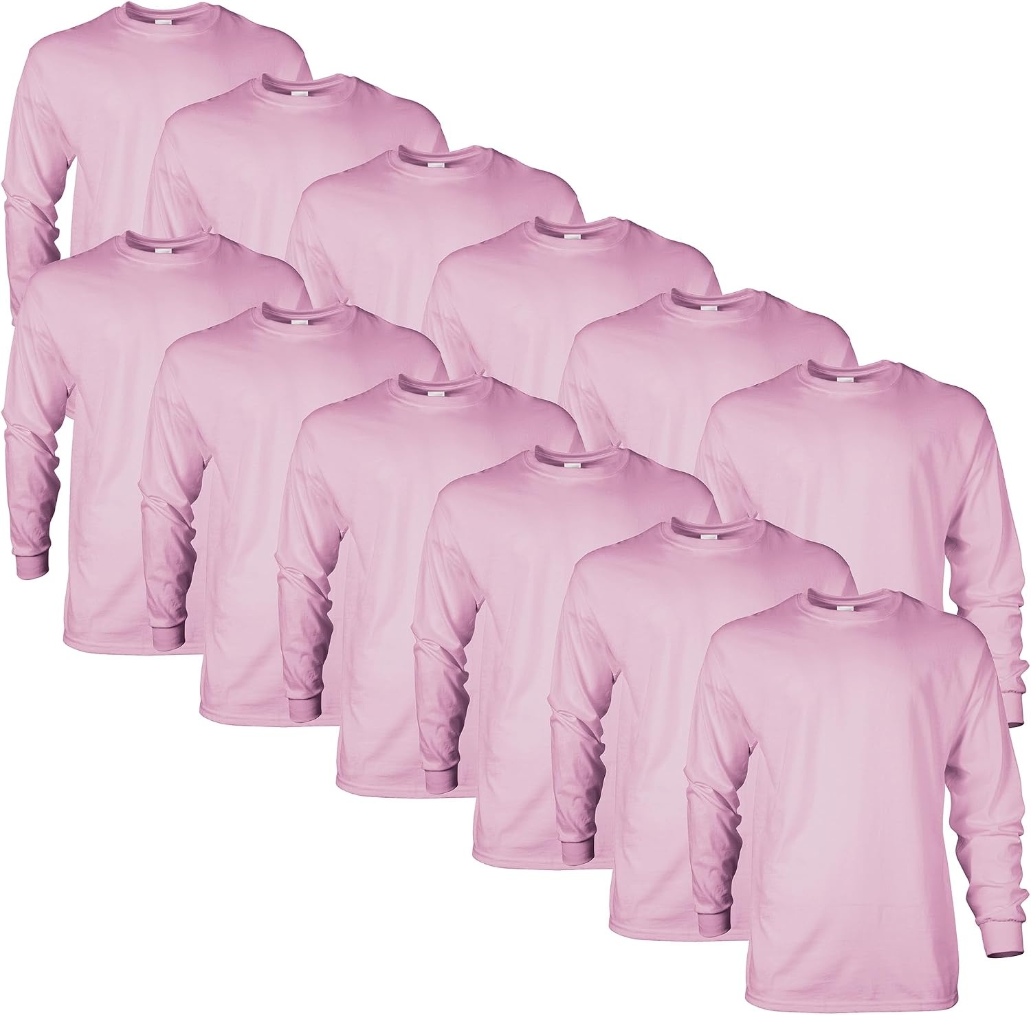 image:imageGildan Adult Ultra Cotton Long Sleeve TShirt Style G2400 MultipackLight Pink