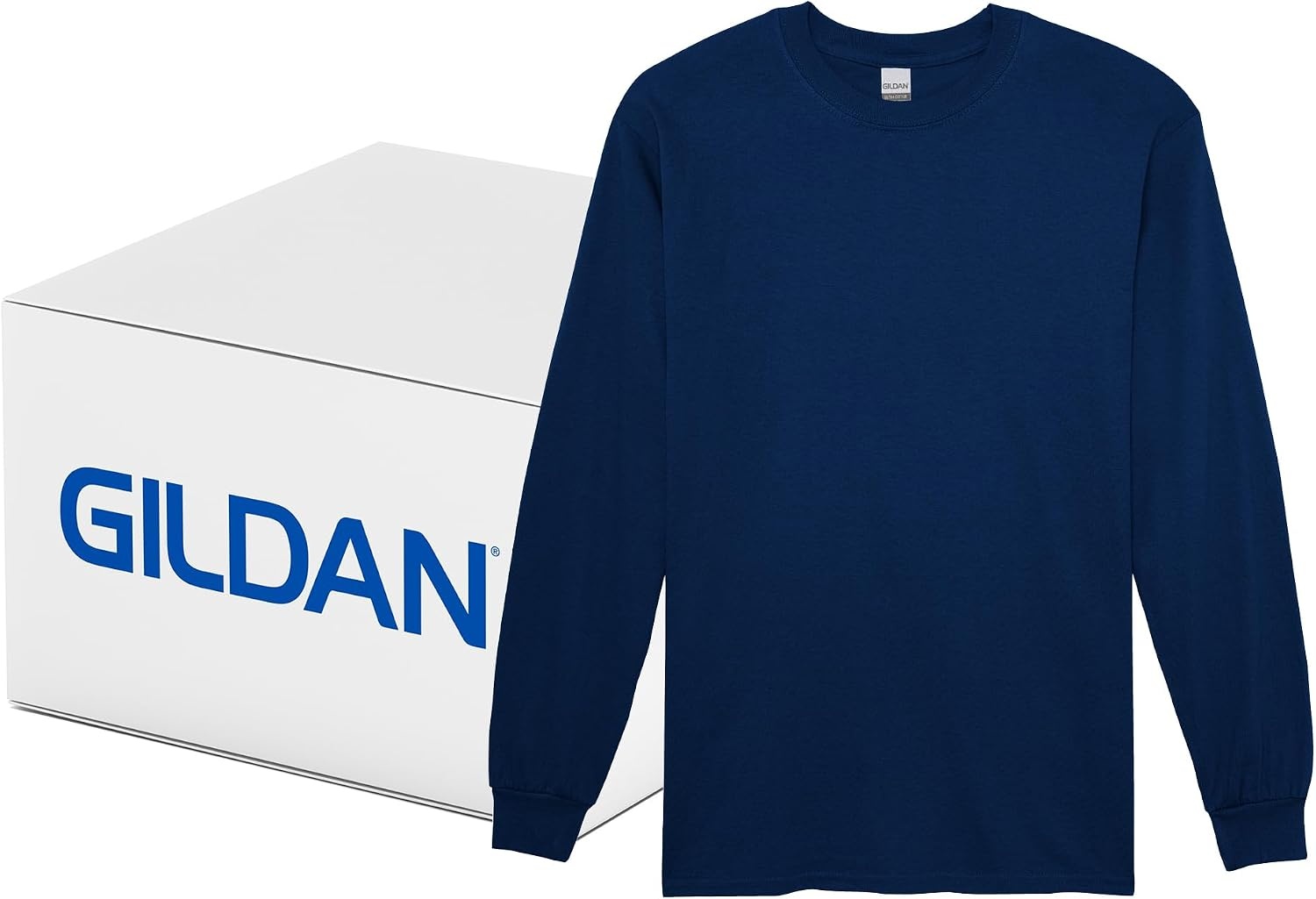 image:imageGildan Adult Ultra Cotton Long Sleeve TShirt Style G2400 MultipackNavy