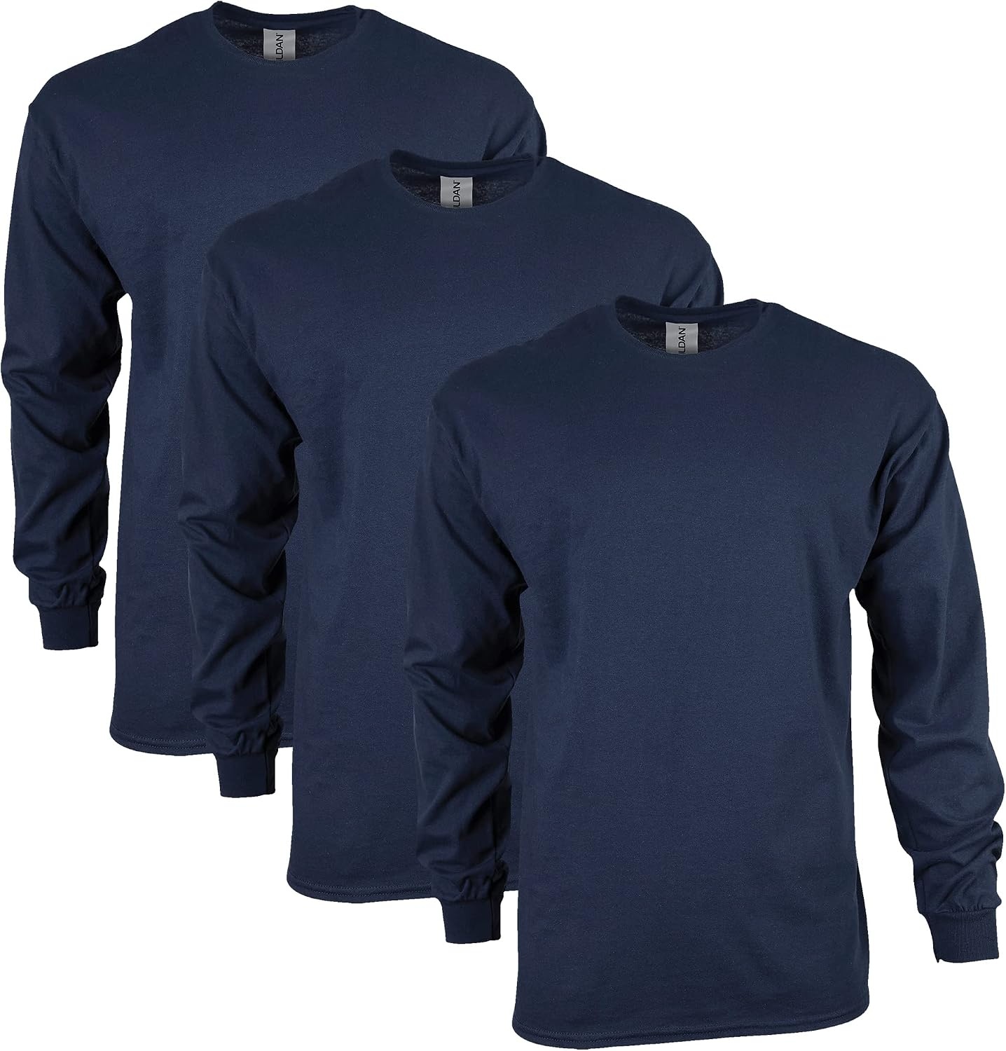 image:imageGildan Adult Ultra Cotton Long Sleeve TShirt Style G2400 MultipackNavy