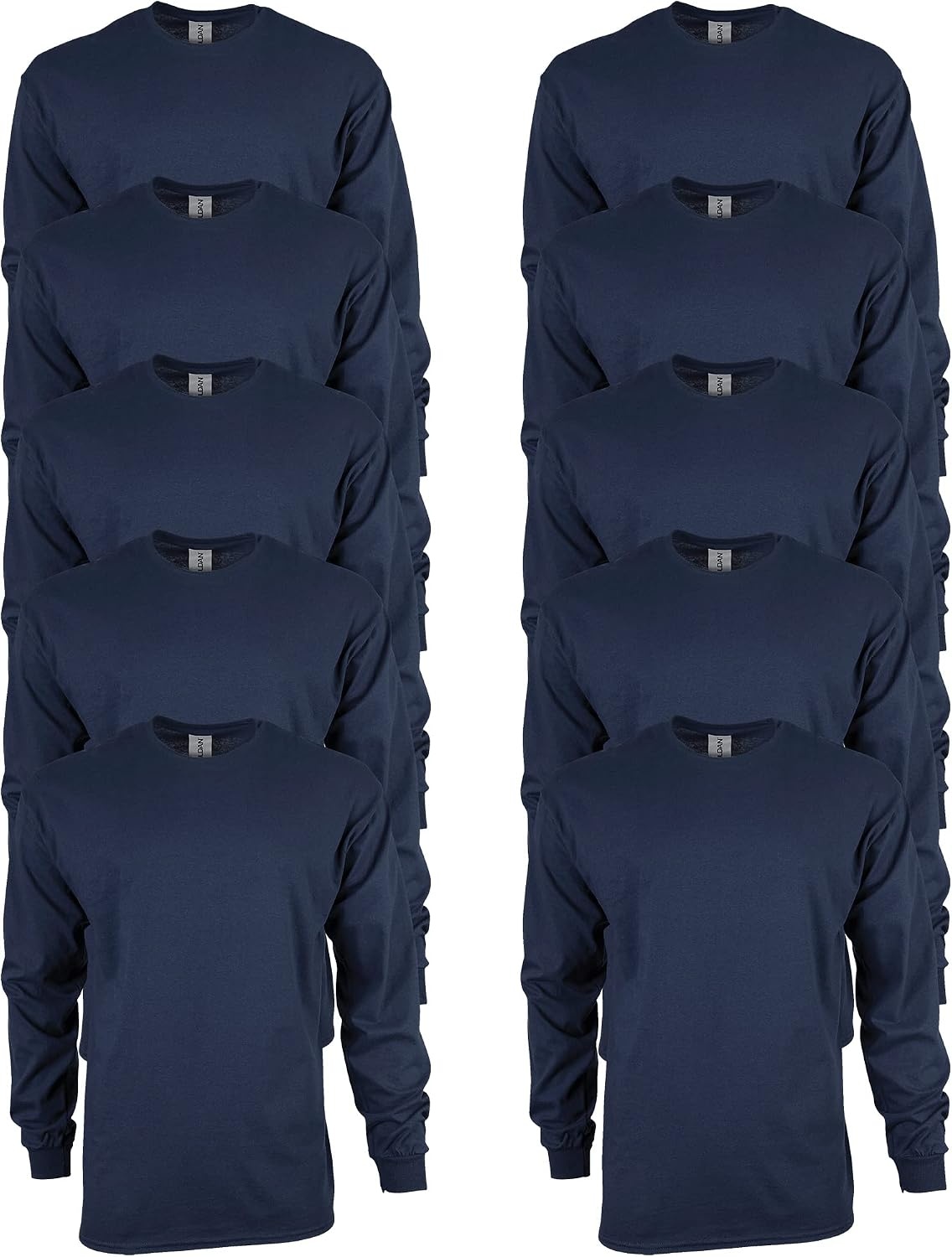 image:imageGildan Adult Ultra Cotton Long Sleeve TShirt Style G2400 MultipackNavy