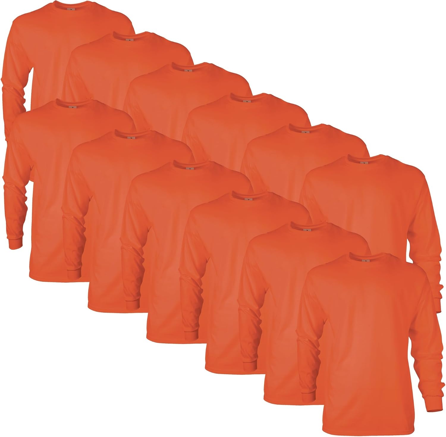 image:imageGildan Adult Ultra Cotton Long Sleeve TShirt Style G2400 MultipackOrange