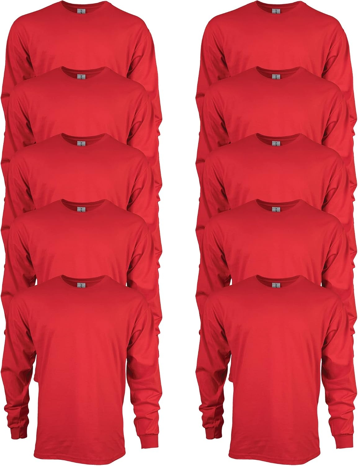 image:imageGildan Adult Ultra Cotton Long Sleeve TShirt Style G2400 MultipackRed