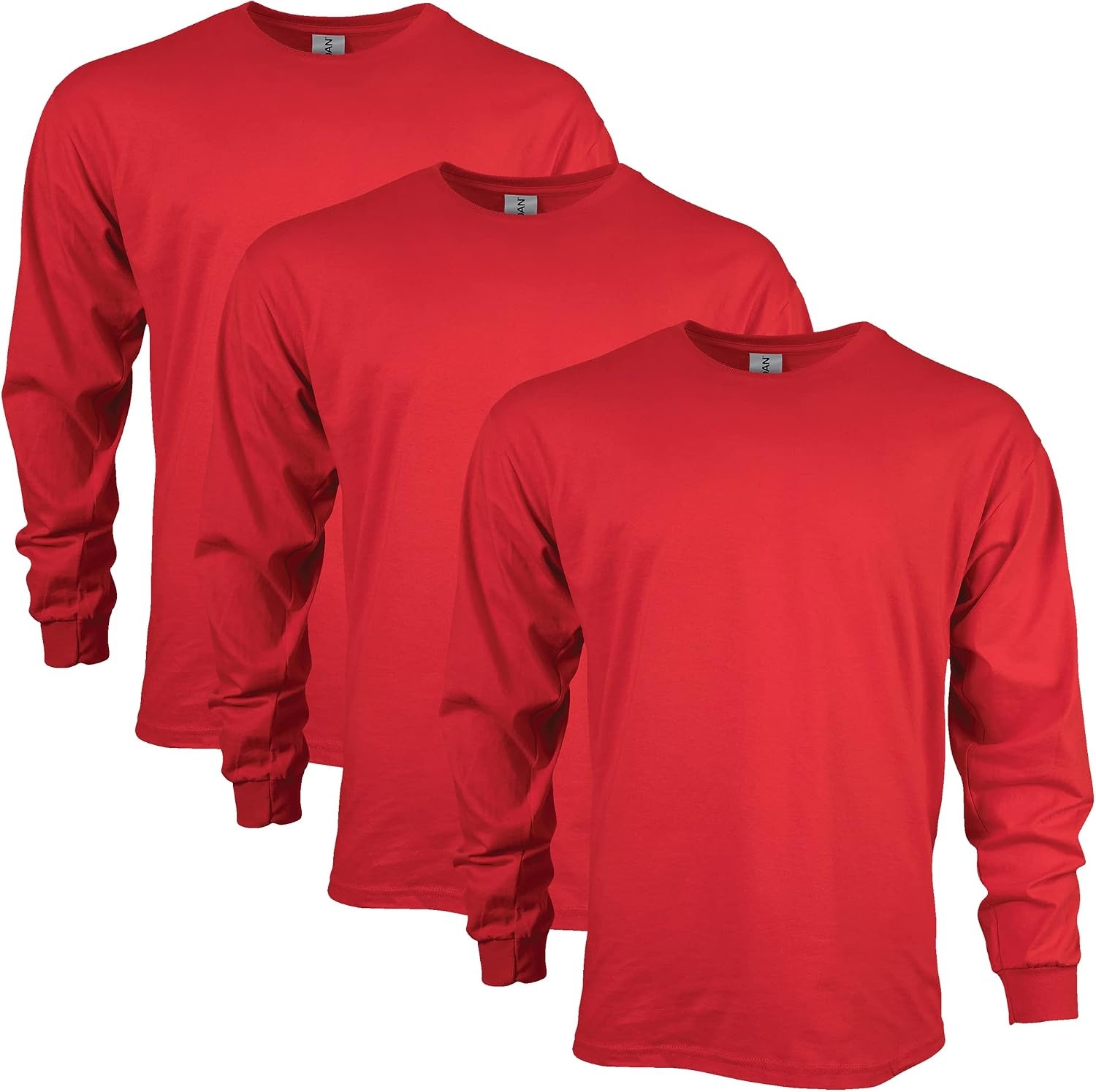 image:imageGildan Adult Ultra Cotton Long Sleeve TShirt Style G2400 MultipackRed