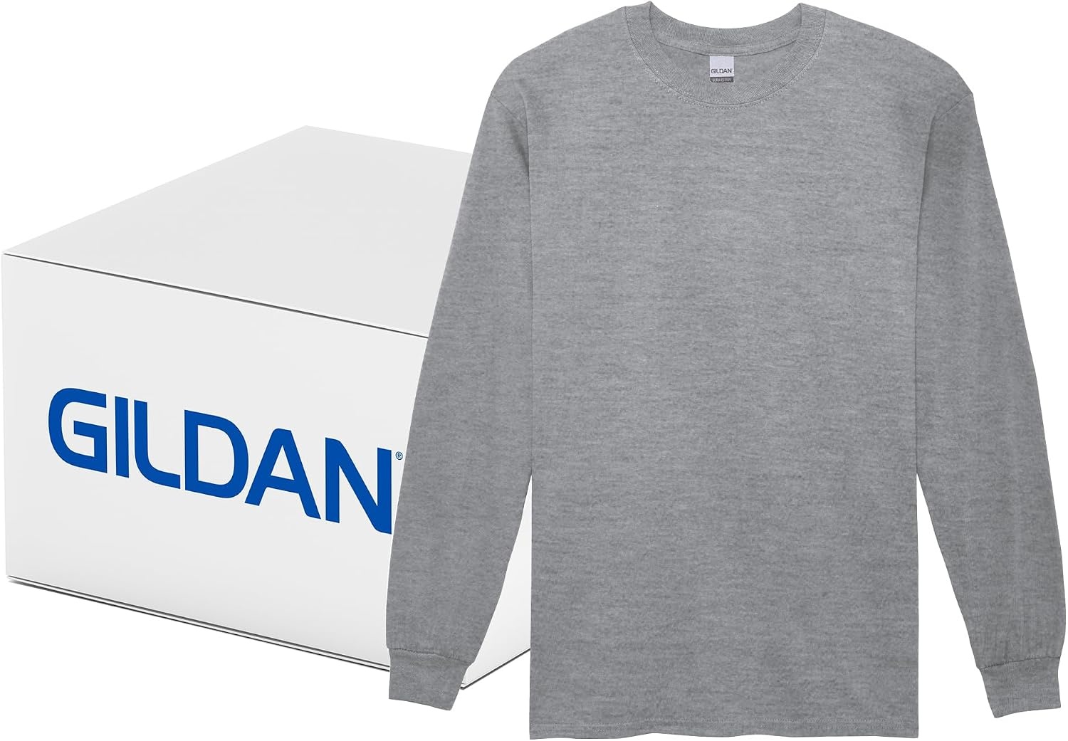 image:imageGildan Adult Ultra Cotton Long Sleeve TShirt Style G2400 MultipackSport Grey