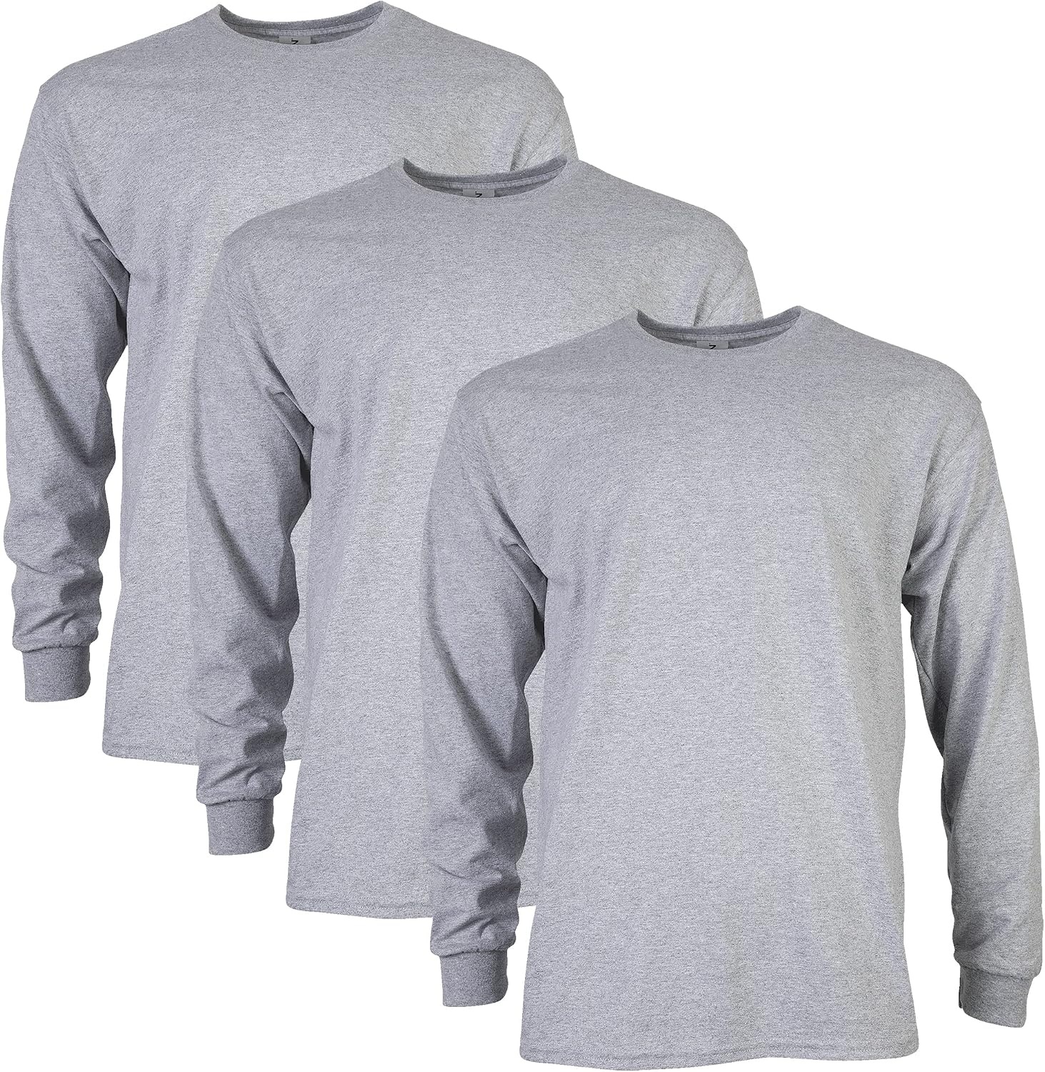 image:imageGildan Adult Ultra Cotton Long Sleeve TShirt Style G2400 MultipackSport Grey