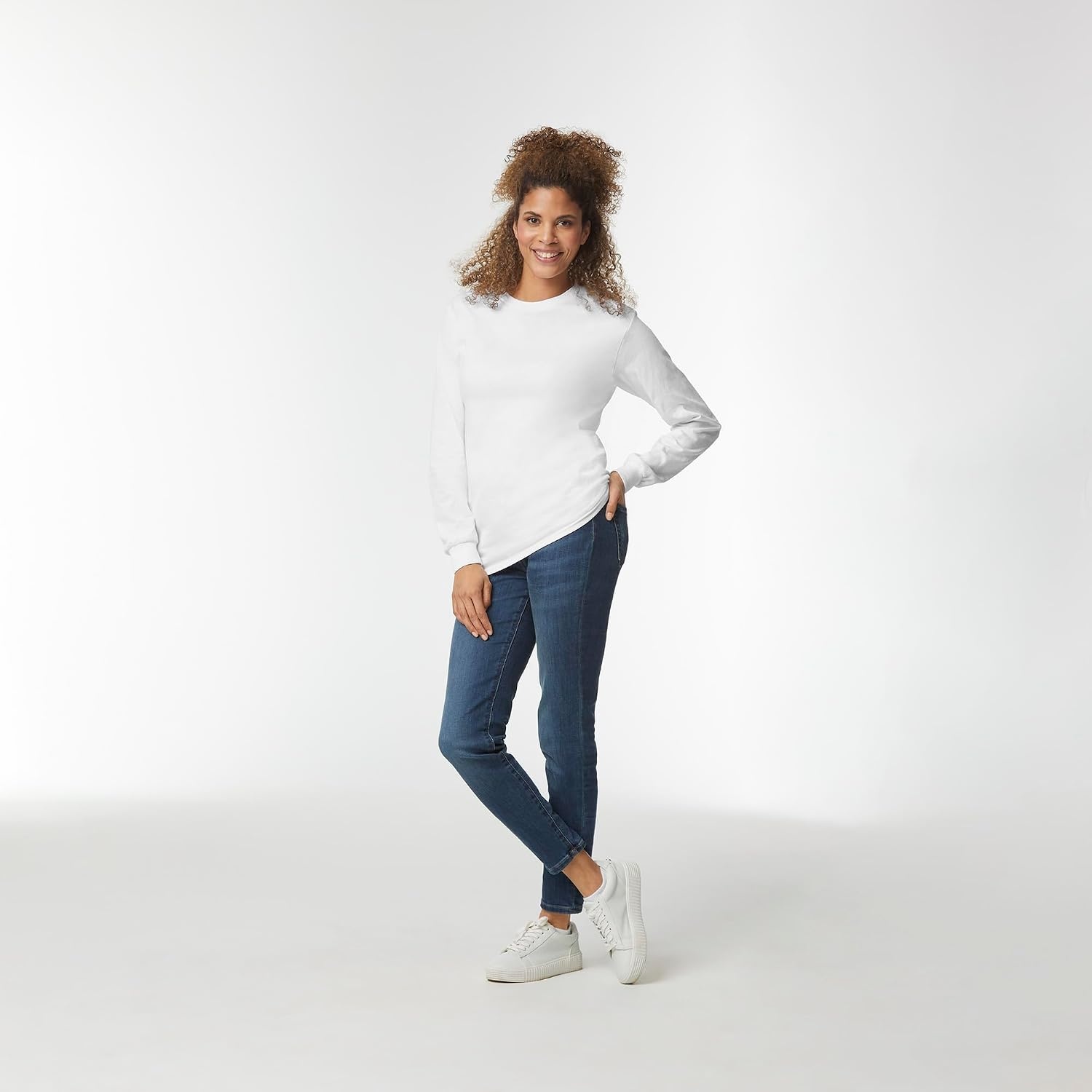 image:imageGildan Adult Ultra Cotton Long Sleeve TShirt Style G2400 MultipackWhite