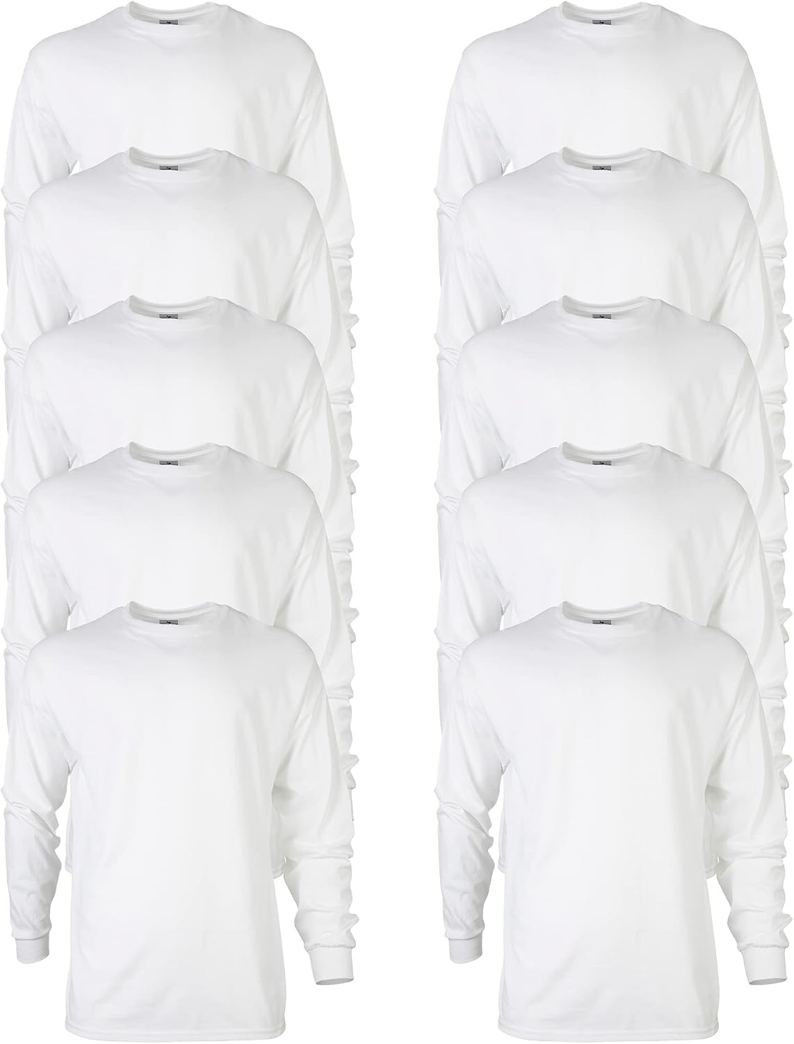 image:imageGildan Adult Ultra Cotton Long Sleeve TShirt Style G2400 MultipackWhite