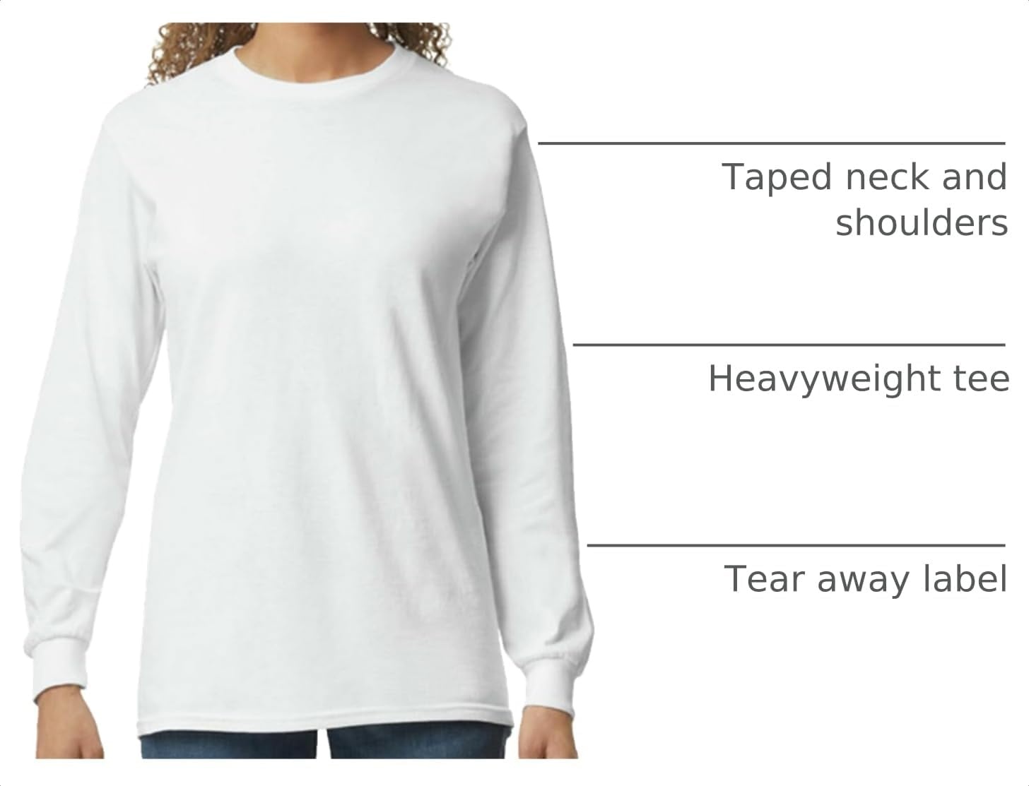 image:imageGildan Adult Ultra Cotton Long Sleeve TShirt Style G2400 MultipackWhite