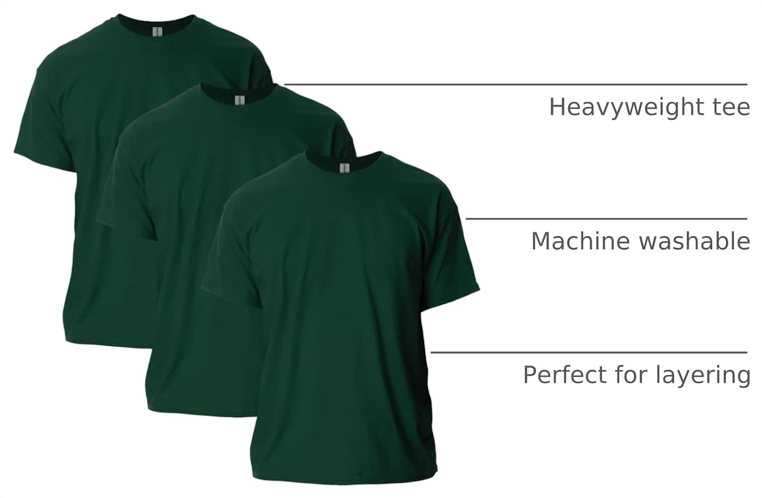 image:imageGildan Adult Ultra Cotton TShirt Style G2000 MultipackForest Green