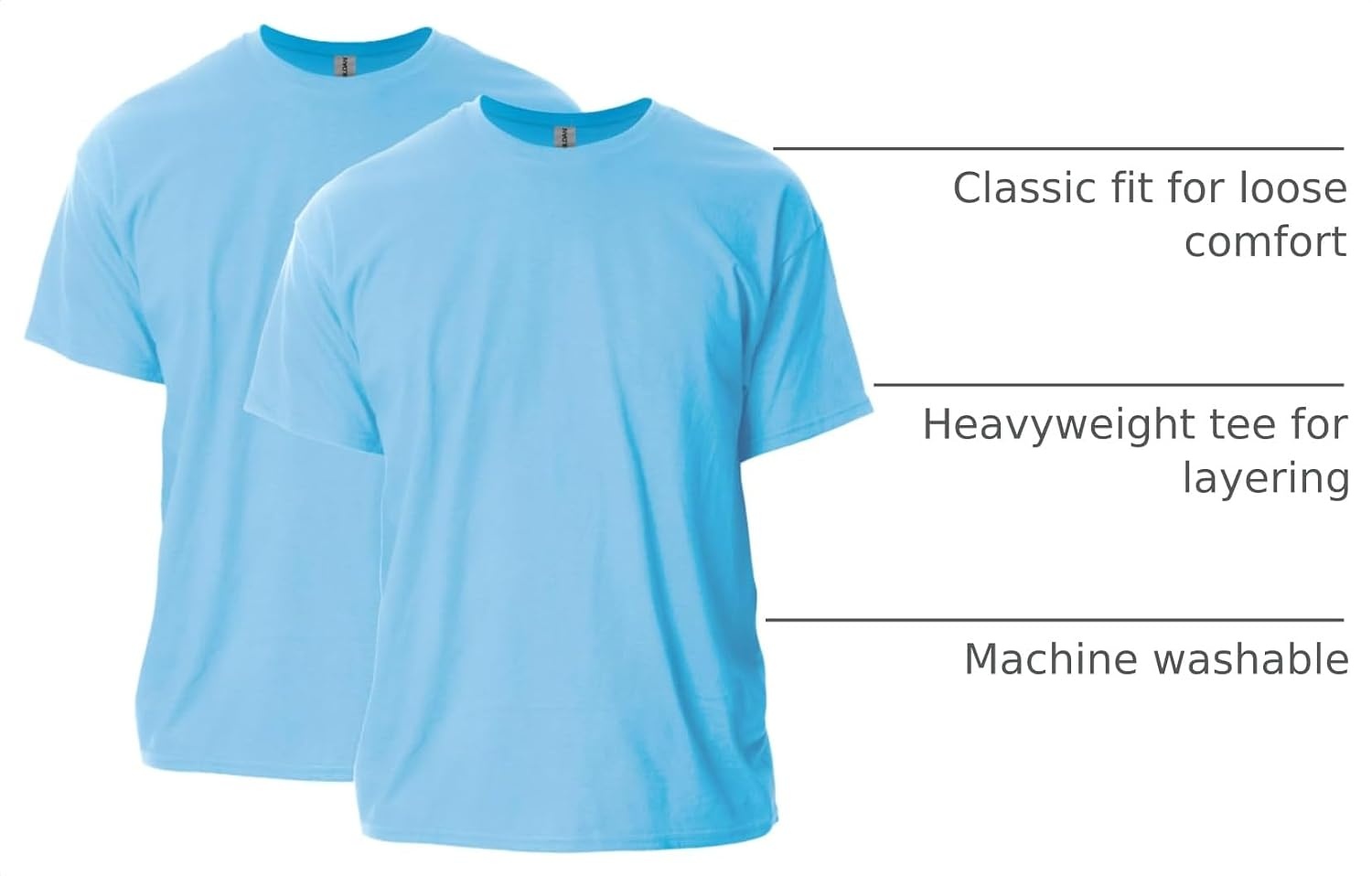 image:imageGildan Adult Ultra Cotton TShirt Style G2000 MultipackLight Blue
