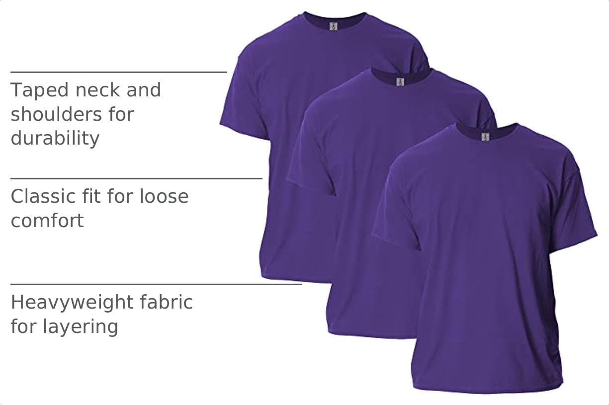 image:imageGildan Adult Ultra Cotton TShirt Style G2000 MultipackPurple