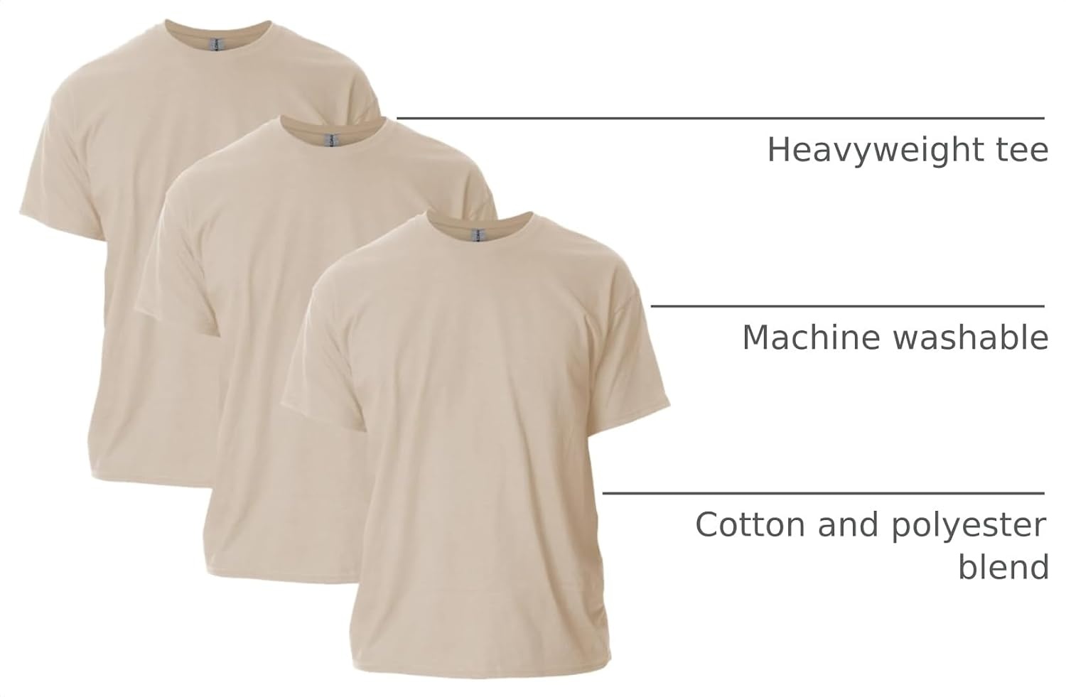 image:imageGildan Adult Ultra Cotton TShirt Style G2000 MultipackSand
