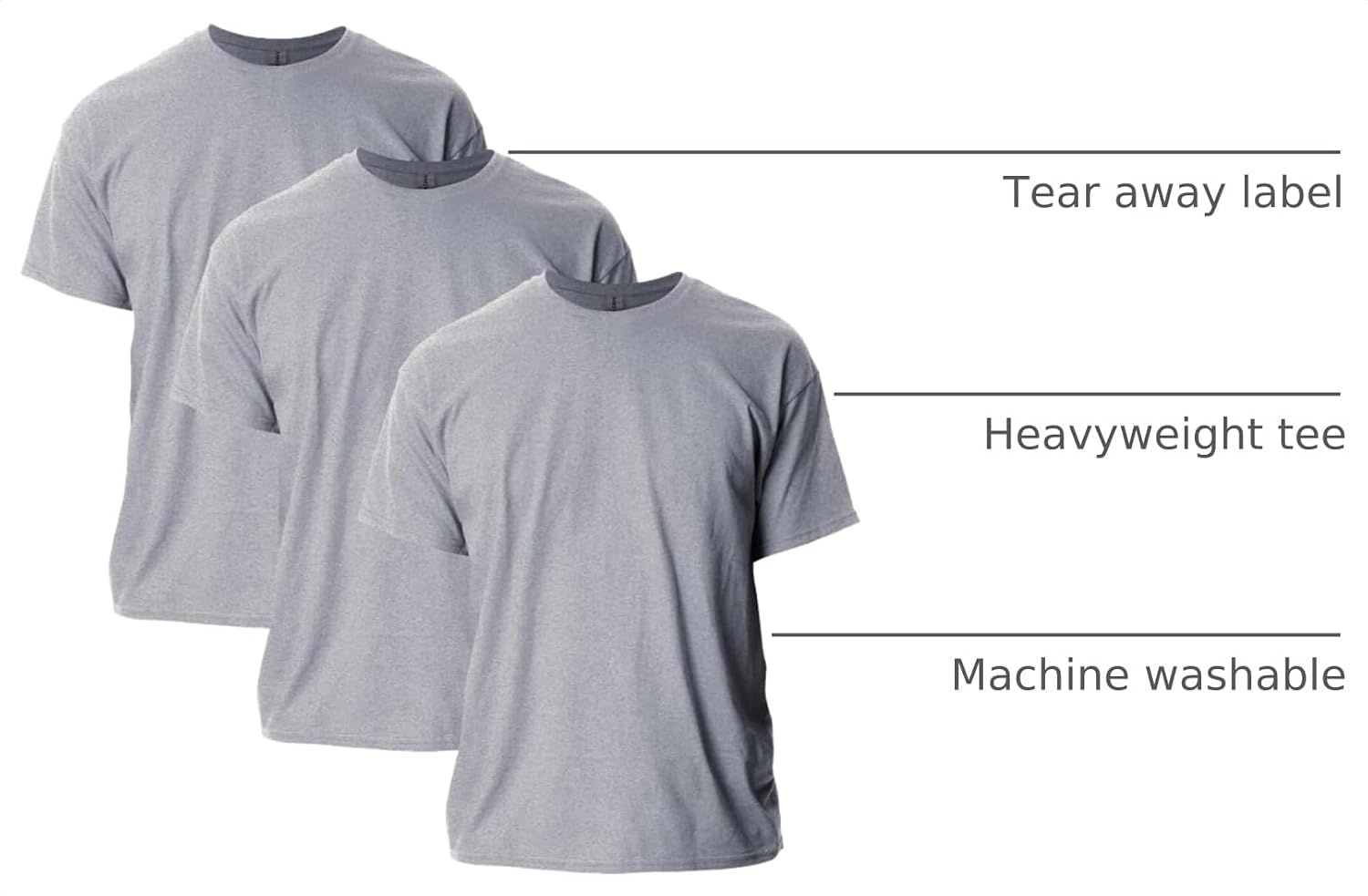 image:imageGildan Adult Ultra Cotton TShirt Style G2000 MultipackSport Grey