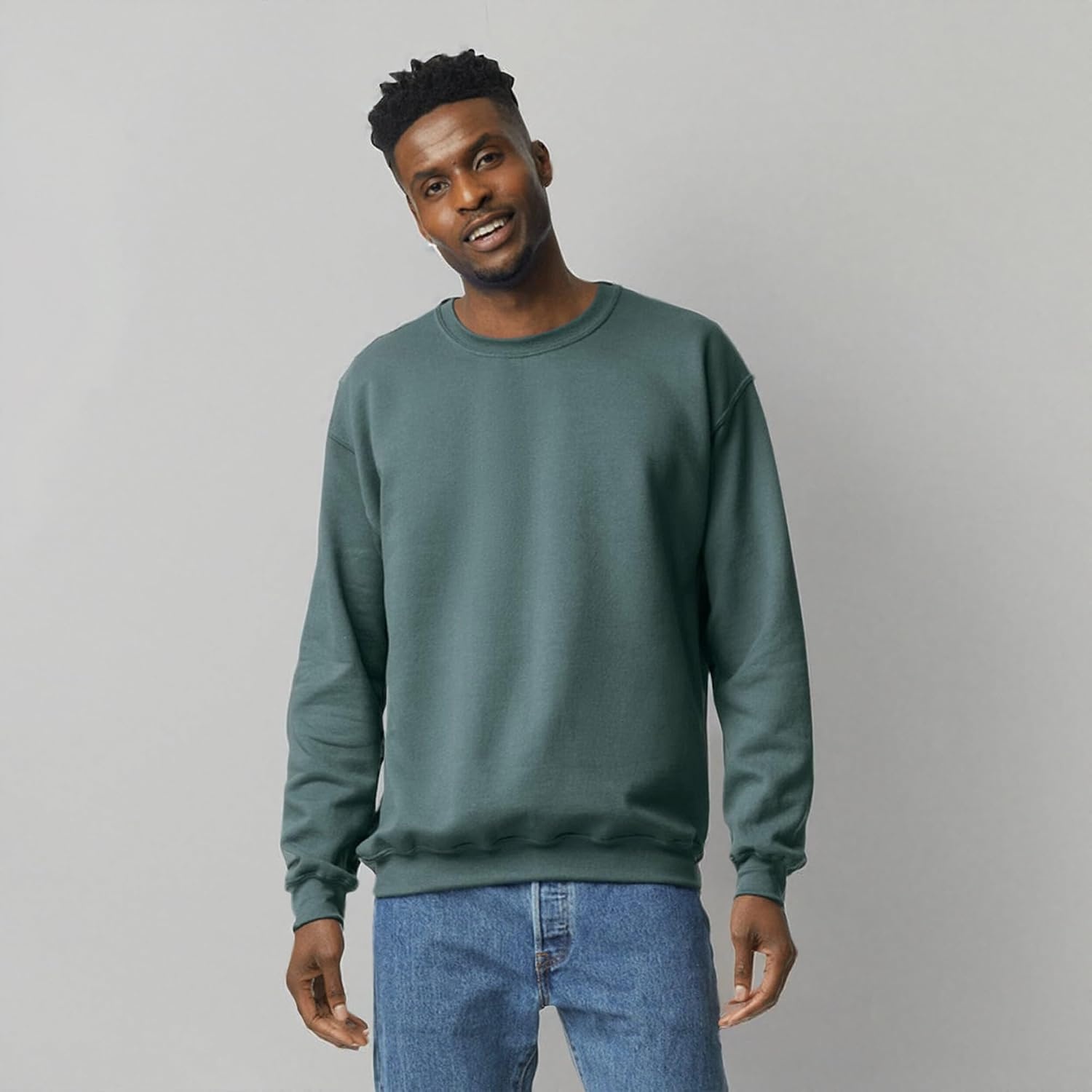 image:imageGildan Unisex Adult Fleece Crewneck Sweatshirt Style G18000 MultipackDark Heather 36pack