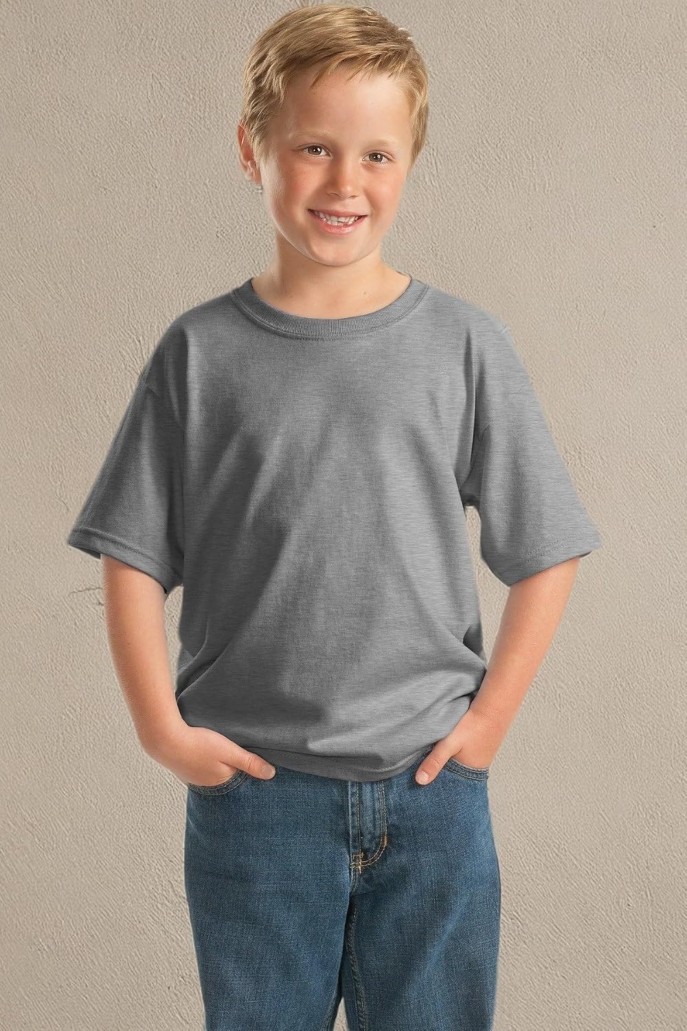 image:imageGildan UnisexChild Gildan Youth Heavy Cotton TShirt Style G5000b 2PackSport Grey