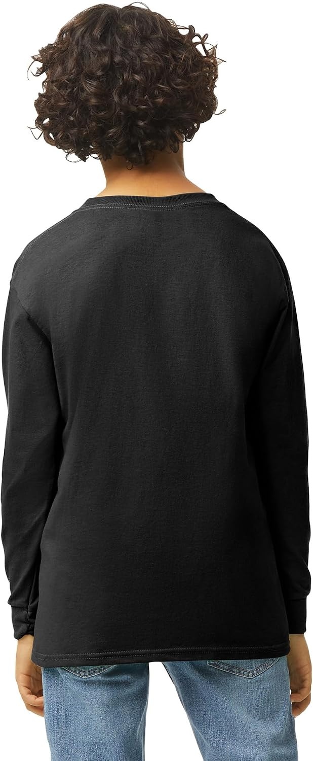 image:imageGildan Youth Ultra Cotton Long Sleeve TShirt Style G2400B 2PackBlack