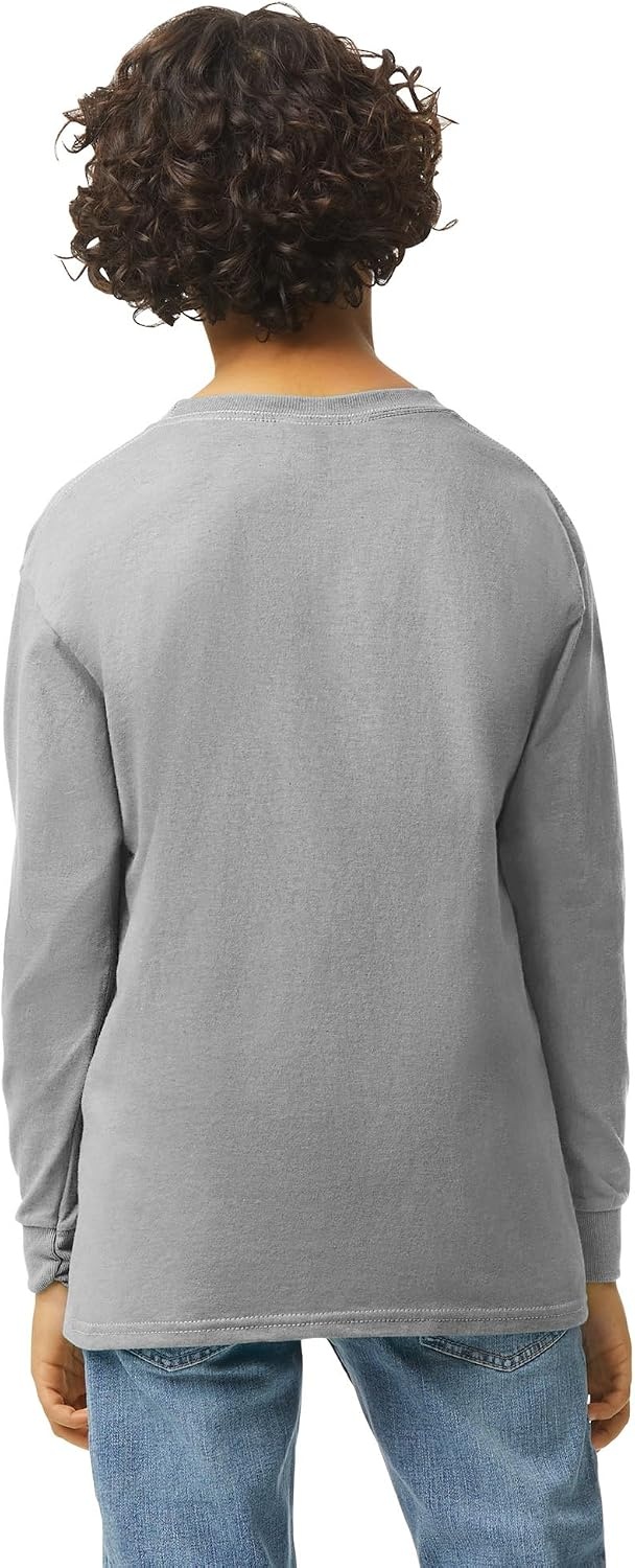 image:imageGildan Youth Ultra Cotton Long Sleeve TShirt Style G2400B 2PackSport Grey