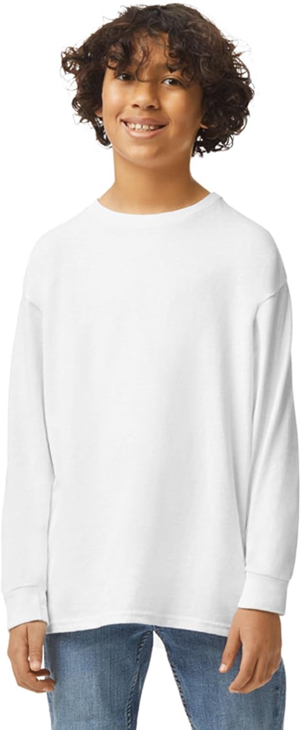 image:imageGildan Youth Ultra Cotton Long Sleeve TShirt Style G2400B 2PackWhite