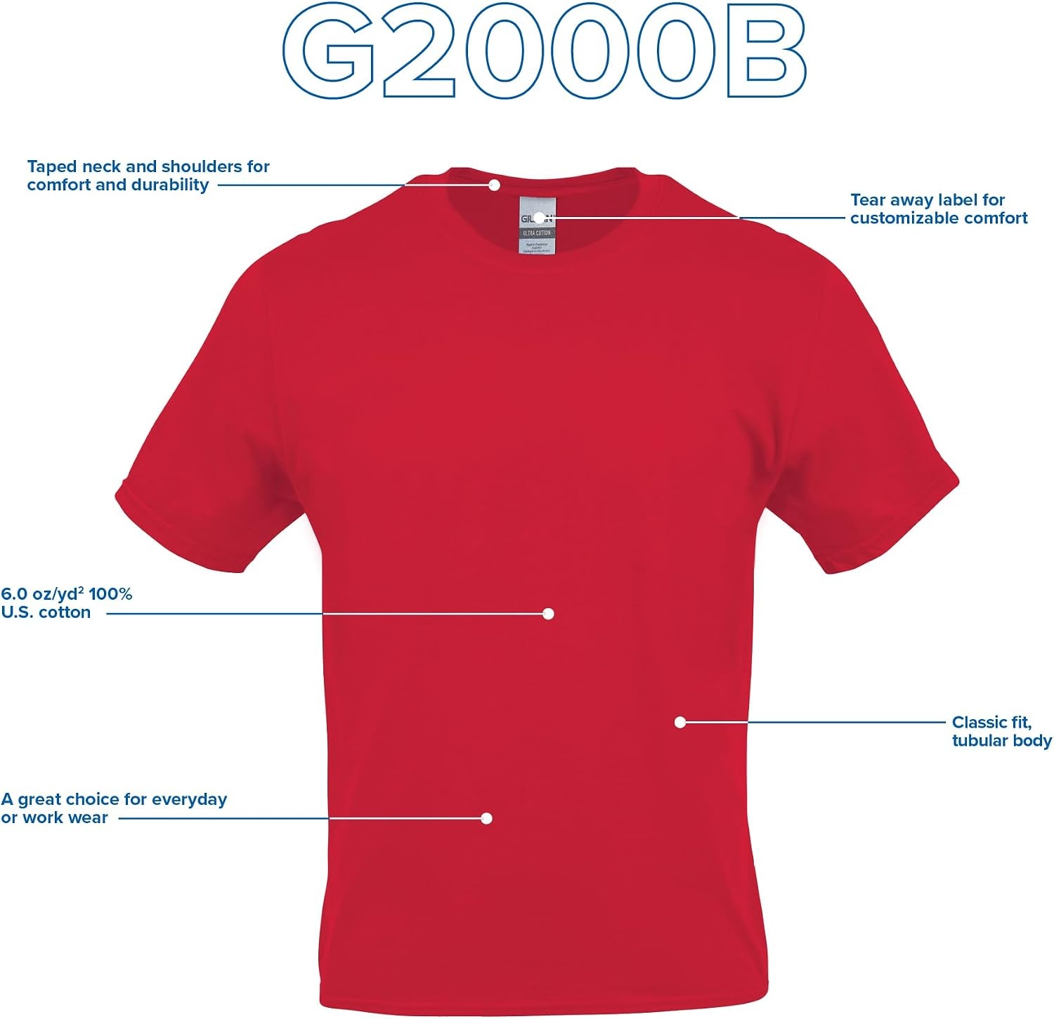 image:imageGildan Youth Ultra Cotton TShirt Style G2000B MultipackBlack