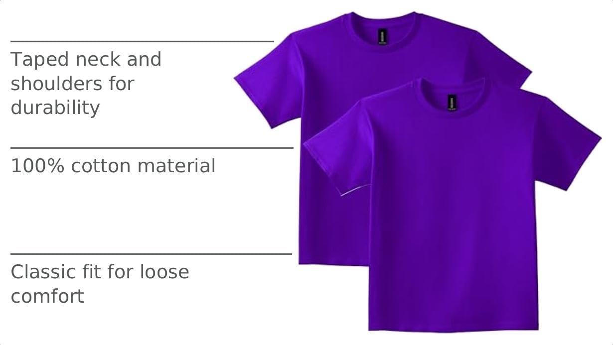 image:imageGildan Youth Ultra Cotton TShirt Style G2000B MultipackPurple