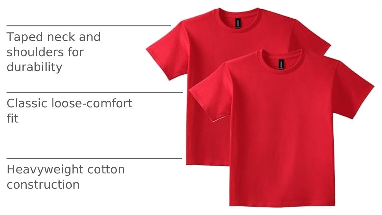 image:imageGildan Youth Ultra Cotton TShirt Style G2000B MultipackRed