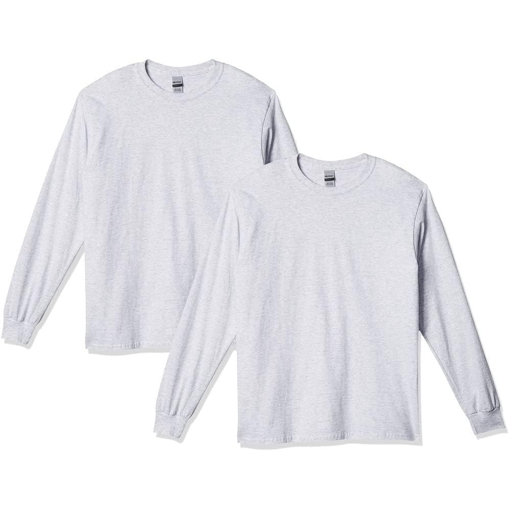 image:imageGildan Adult Ultra Cotton Long Sleeve TShirt Style G2400 MultipackAsh Grey