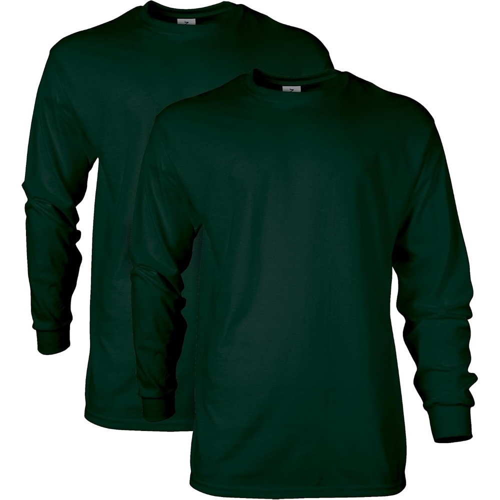 image:imageGildan Adult Ultra Cotton Long Sleeve TShirt Style G2400 MultipackForest Green