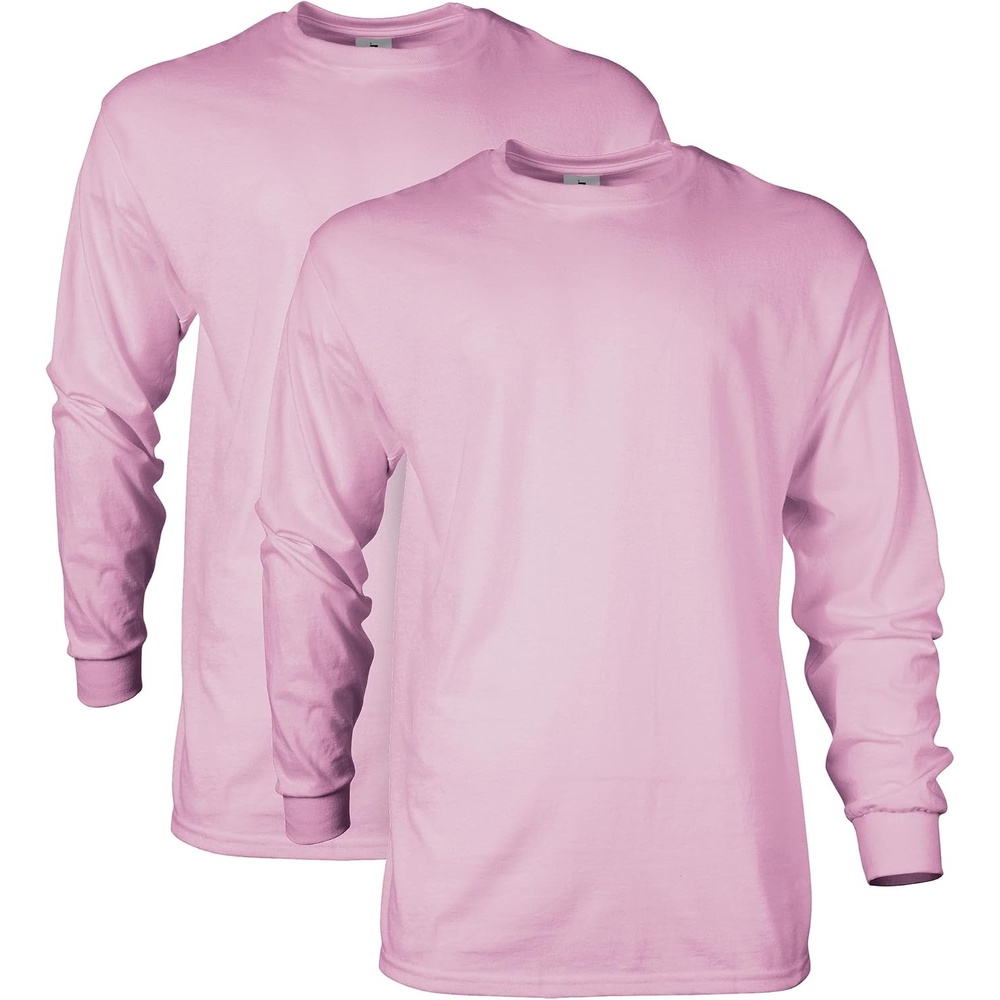 image:imageGildan Adult Ultra Cotton Long Sleeve TShirt Style G2400 MultipackLight Pink