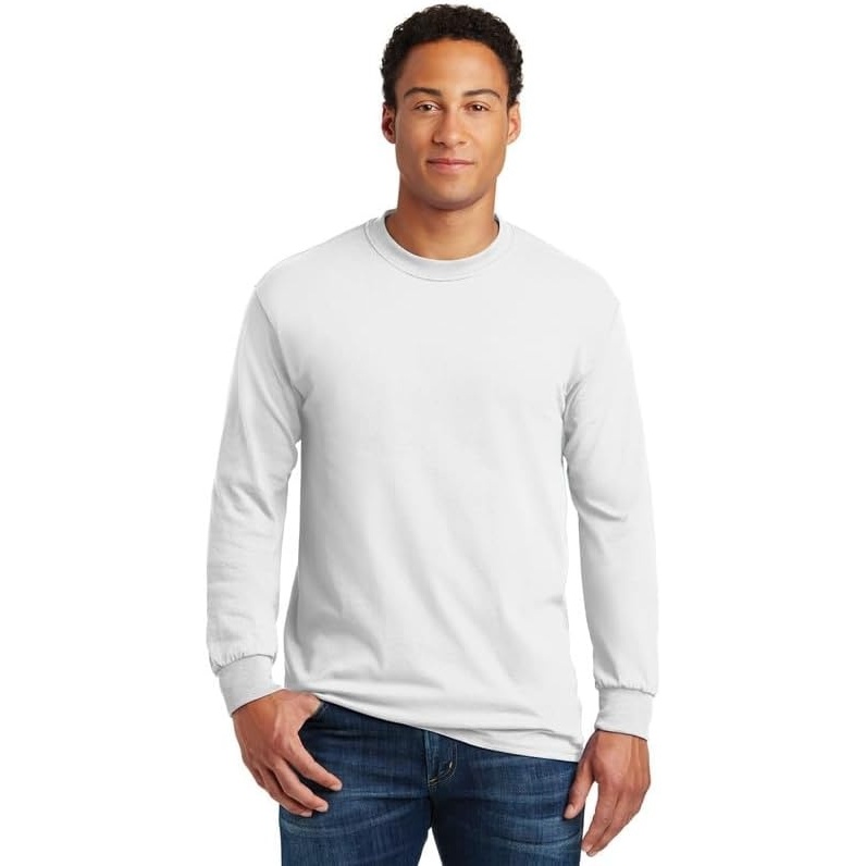 image:imageGildan Adult Ultra Cotton Long Sleeve TShirt Style G2400 MultipackWhite
