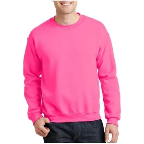 image:imageGildan Unisex Adult Fleece Crewneck Sweatshirt Style G18000 MultipackSafety Pink 1pack
